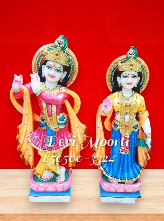 white marble radha krishna statue